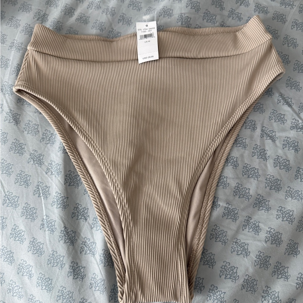NWT Aerie High-Waisted Ribbed Bikini Bottom
